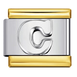 Fashion Gold Cover Silver Concave English Letter Bracelet Titanium Steel Non Dripping Oil DIY Italian Module Bracelet Wholesale