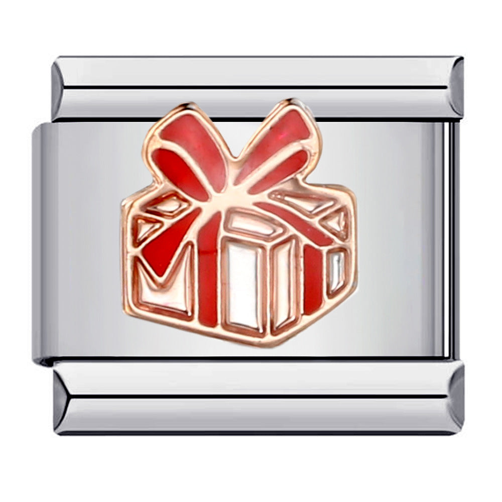 New Warm Mother's Day Series Bracelet Titanium Steel Gold Plated Welding Pattern DIY Italian Module Bracelet