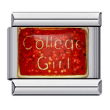 Student Graduation Pattern Italian Module Bracelet DIY Titanium Steel Welded Oil-Drip Elastic Splice Watch Strap Chain