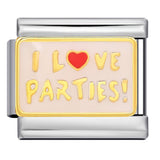 Cross Border Hot Selling Heart English Pattern Wristband Titanium Steel Welded Gold-plated Drip Oil DIY Italian Module Bracelet