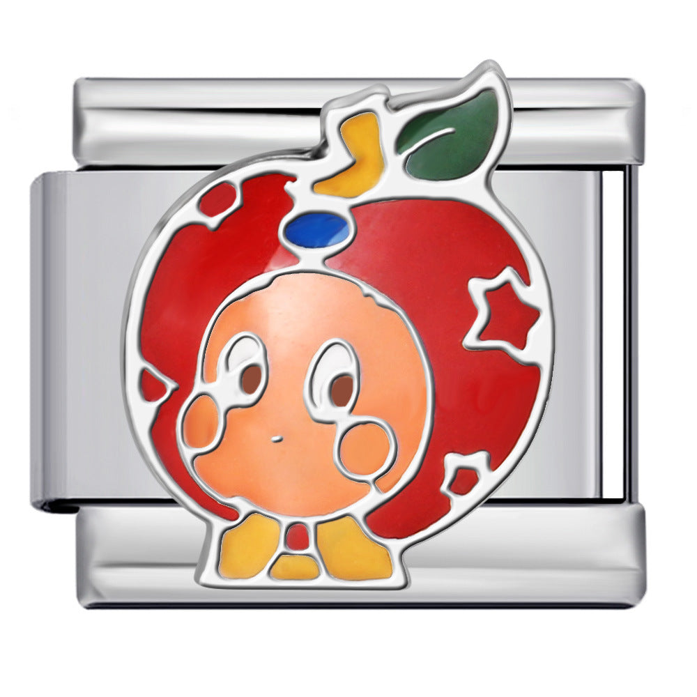 Cartoon Character Italian Module Bracelet Stainless Steel Welding Pattern DIY Elastic Splicing Versatile Bracelet