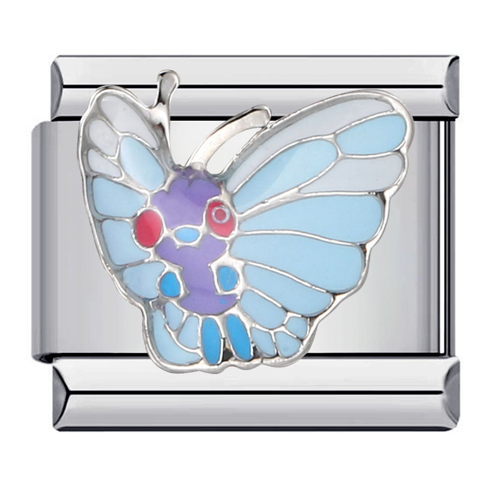 Colorful Butterfly Italian Module Bracelet Titanium Steel Welding Pattern Drip Oil DIY Bracelet Italian Charm