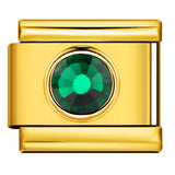 Gold Colored Heart-shaped Circle Diamond Italian Module Bracelet DIY Titanium Steel Welded Elastic Watch Chain Accessory