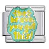 New Personalized English Italian Module Bracelet Titanium Steel Welding Drip Oil DIY Elastic Free Splicing Bracelet