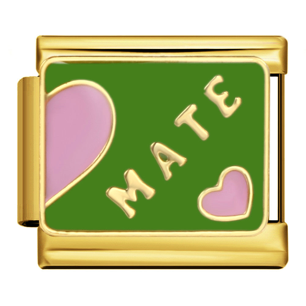 Long Letter Titanium Steel Welding Drip DIY Italian Module Bracelet Italian Charm Bracelet