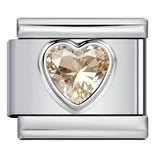 New Love Micro Inlaid Gemstone Italian Module Bracelet Stainless Steel Stamped Crystal Elastic Wristband Accessory