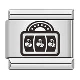 Cross Border Hot Selling Laser Engraving Chess and Card Entertainment Pattern Titanium Steel DIY Italian Module Bracelet Wholesale