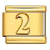 New Titanium Steel Gold Concave Alara Digital DIY Bracelet Italian Module Bracelet Strap Chain Accessories Wholesale