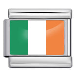 Hot Selling New World Flag Photo Dropper Series Titanium Steel DIY Italian Module Bracelet Accessories Wholesale