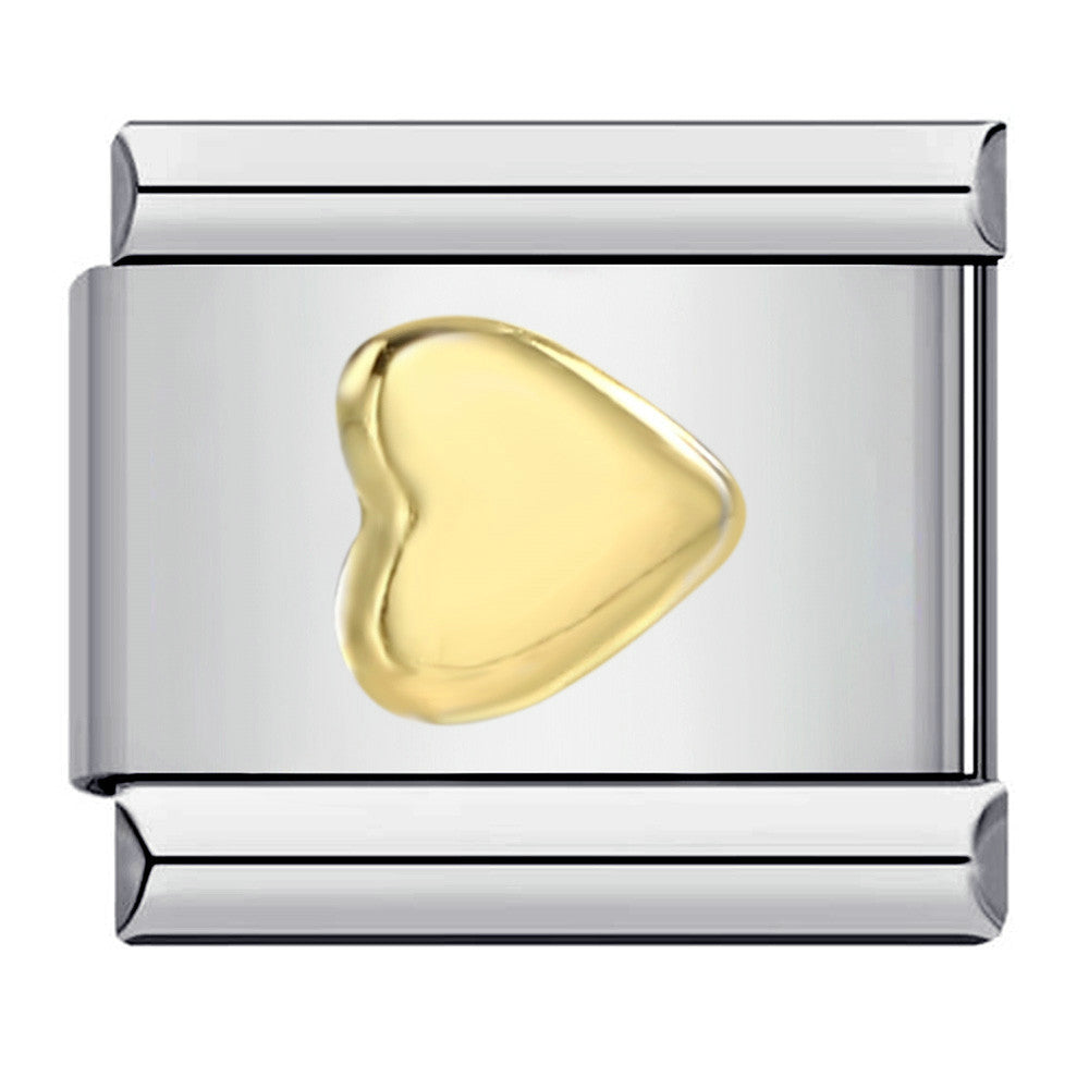 Stainless Steel Italian Module Bracelet with Gold Plated Stamping Pattern, Drip Oil DIY Elastic Personalized Strap Chain