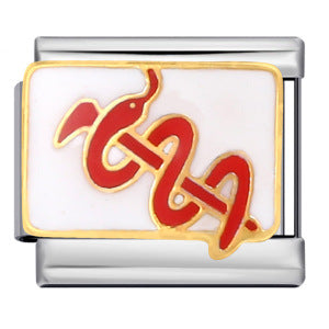 Italian Module Bracelet Peace Series Stainless Steel Welding Drip Oil Pattern DIY Elastic Splicing Strap Chain