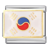 Flag, National Flag, Italian Module, Bracelet, Stainless Steel, Gold-plated, Oil Dripping, Welding Pattern, DIY Bracelet Wholesale