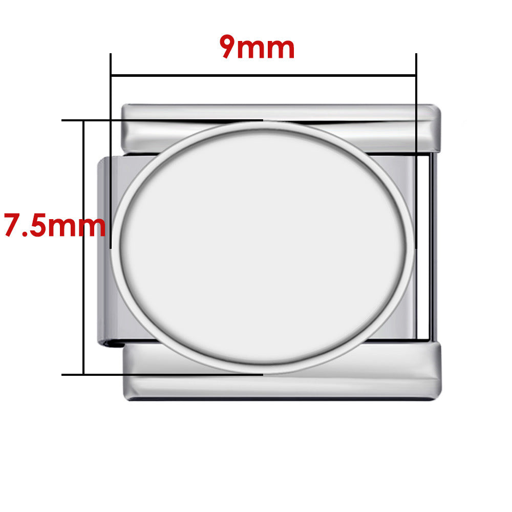 New Photo Empty Base Italian Module Bracelet Round Heart Shaped Titanium Steel DIY Free Splicing Bracelet Accessories