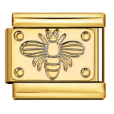 Italian Module Bracelet DIY Titanium Steel All Gold Welding Drip Oil Pattern Elastic Splicing Bracelet Accessory