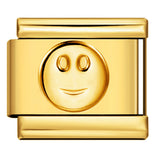 Italian Module Bracelet Titanium Steel All Gold Stamping Pattern DIY Italian Charm Bracelet