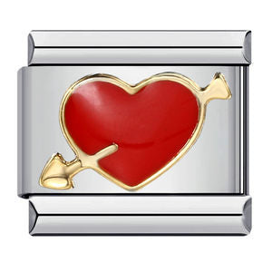 Romantic Valentine's Day Sweet Series Italian Module Bracelet Titanium Steel Welding Drip Oil Pattern DIY Bracelet