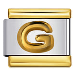 Gold Package Silver Convex Letter Italian Module Bracelet Stainless Steel DIY Elastic Splicing Strap Chain Wholesale