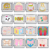 Hot Sale Personalized Titanium Steel Gold-plated Drip Oil Bracelet, DIY Italian Modular Bracelet, Little Girl's Gift.