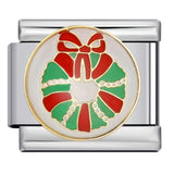 Christmas Series DIY Elastic Bracelet Stainless Steel Welding Drip Oil Italian Module Bracelet New Year's Gift