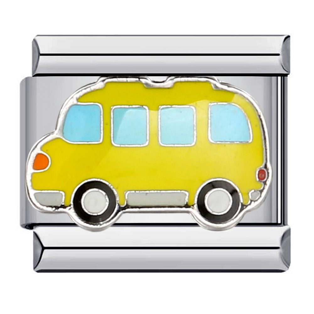 Italian Module Bracelet Fashion Drip Oil Titanium Steel Bracelet DIY Strap Chain Children's Toy Gift Wholesale