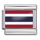 Hot Selling New World Flag Photo Dropper Series Titanium Steel DIY Italian Module Bracelet Accessories Wholesale