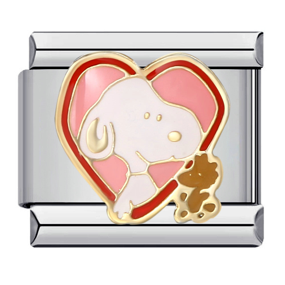 European and American Cross Border Cartoon Character Italian Module Bracelet Titanium Steel Welding Drip Oil Pattern DIY Splicing Bracelet