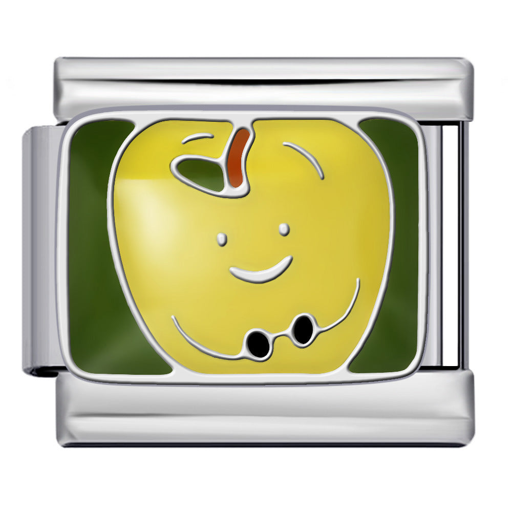 New Stainless Steel Welding Drip Oil DIY Bracelet Italian Module Bracelet Colorful Pattern Personalized Splicing Bracelet