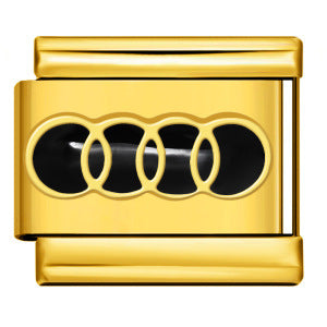 Italian Module Bracelet Automotive Logo Series Titanium Steel Welding Drip Oil DIY Elastic Splicing Table