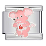 Classic Cute Bear Italian Module Bracelet Stainless Steel Welding Pattern DIY Elastic Splicing Bracelet