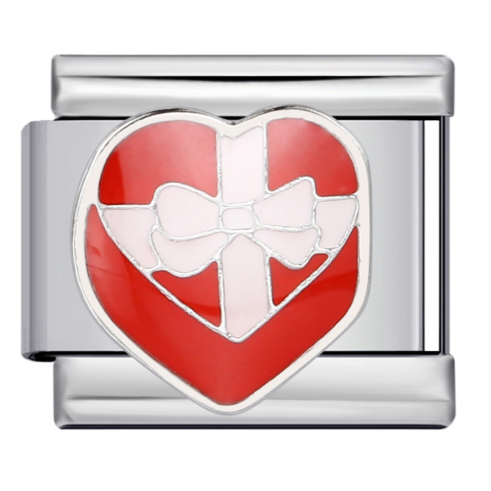 New Holiday Gift Floral Pattern Band Chain Titanium Steel Gold Plated Welded DIY Italian Modular Bracelet Wholesale