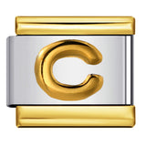 Gold Package Silver Convex Letter Italian Module Bracelet Stainless Steel DIY Elastic Splicing Strap Chain Wholesale