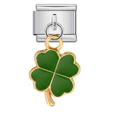 Clover Pendant Italian Module Bracelet Titanium Steel Hook DIY Drip Oil Elastic Free Splicing Strap Chain