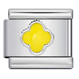 Color Dripping Oil Clover Module Bracelet Stainless Steel Stamping Pattern DIY Elastic Bracelet Accessories Wholesale