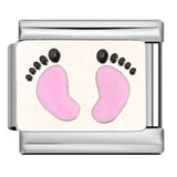 New Italian Module Bracelet Beach Camping Titanium Steel Drip Oil Cartoon Pattern DIY Welding Bracelet Accessories