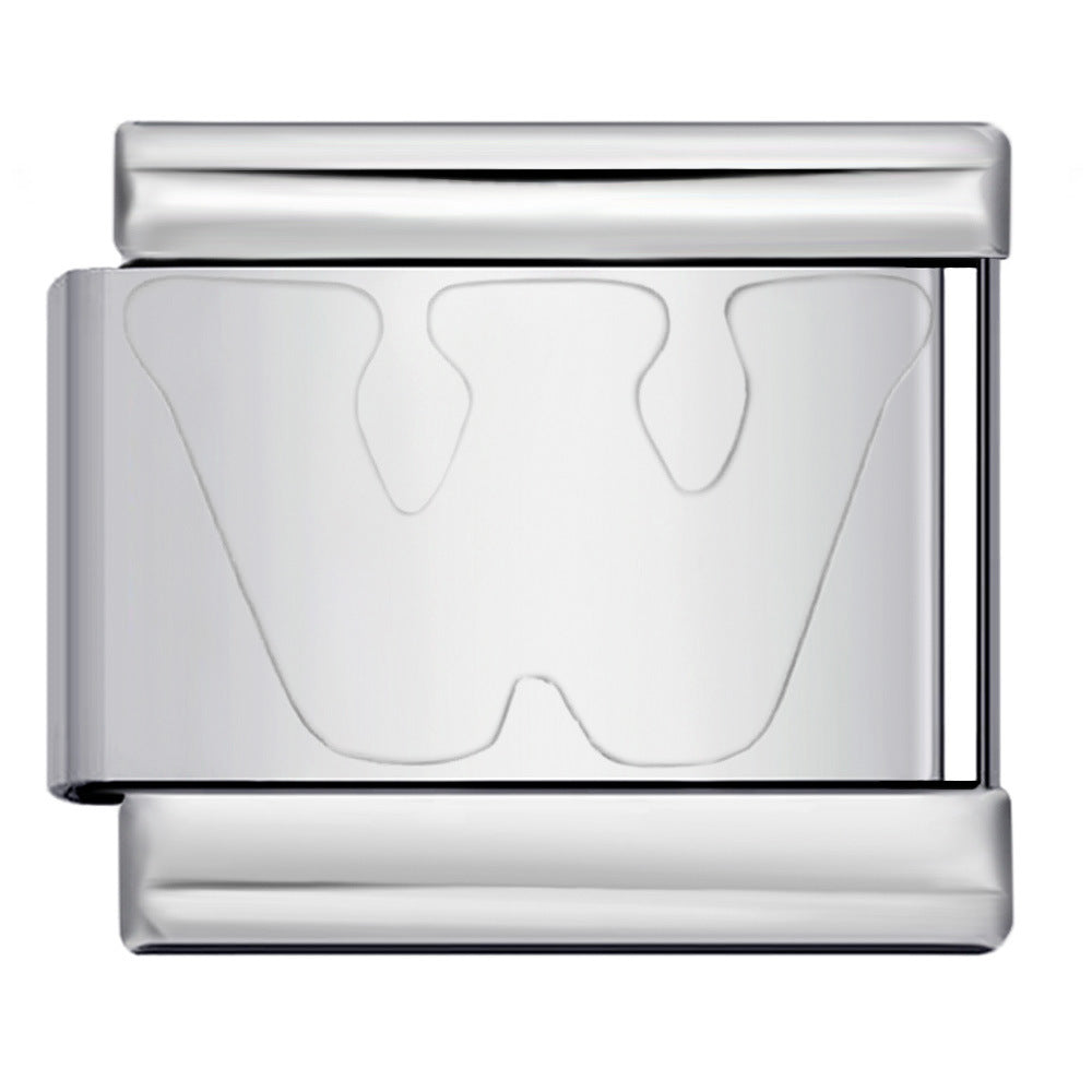 New Non Dripping Oil Series Bracelet Titanium Steel Concave 26 English Letter DIY Italian Module Bracelet Accessories