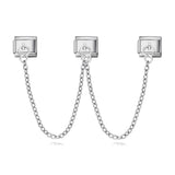 New Trendy Gold and Silver Double Chain Module Bracelet with Titanium Steel Splicing Bracelet DIY Jewelry Accessories