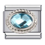 Italian Modular Birthstone Bracelet Stainless Steel Welded Colorful Zircon DIY Stretch Bangle Fashion Jewelry