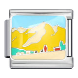 Fresh Illustration Series Italian Module Bracelet Titanium Steel Gold Plated Drip Oil DIY Welding Pattern Strap Chain