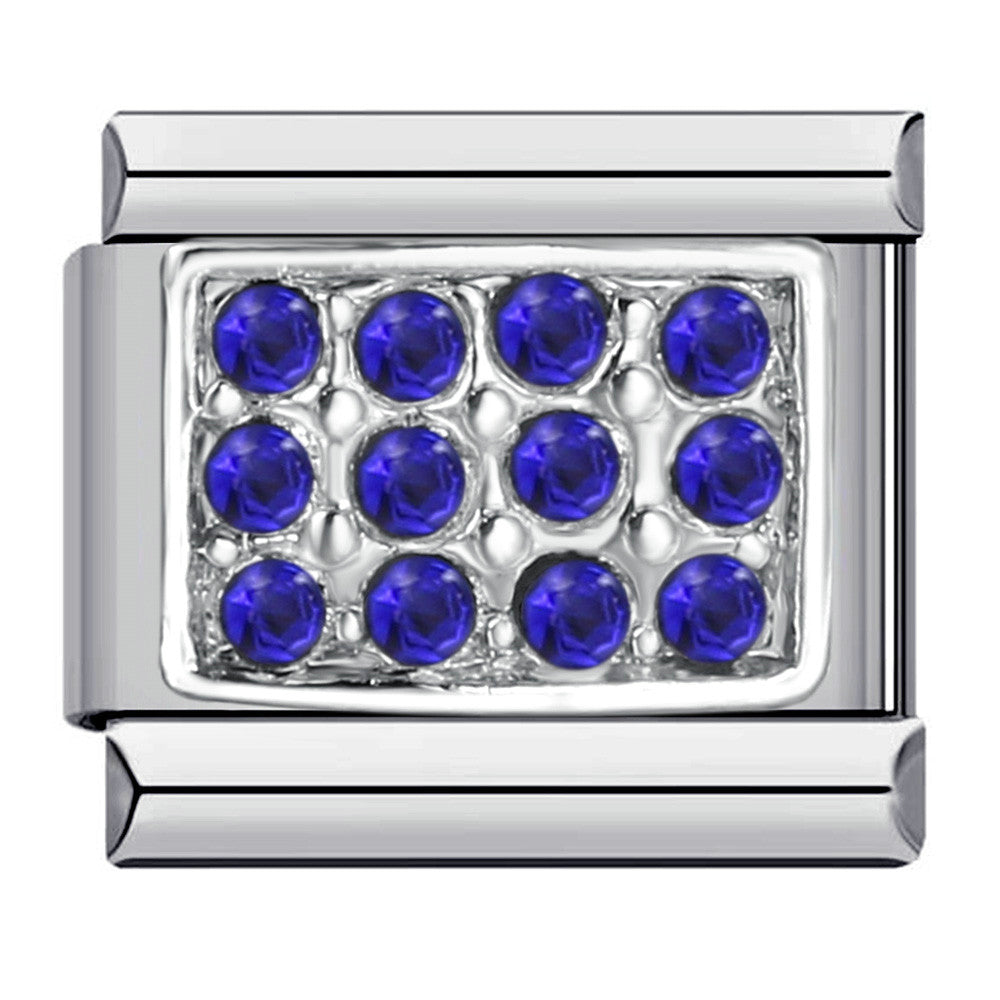 Diamond Studded Square Stainless Steel DIY Italian Module Bracelet Italian Charm Bracelet