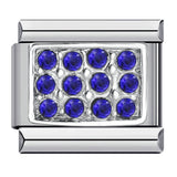 Diamond Studded Square Stainless Steel DIY Italian Module Bracelet Italian Charm Bracelet