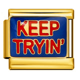 Italian Module Bracelet DIY Titanium Steel All Gold Welding Drip Oil Pattern Elastic Splicing Bracelet Accessory