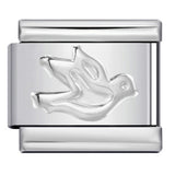 Stainless Steel Italian Module Bracelet with Gold Plated Stamping Pattern, Drip Oil DIY Elastic Personalized Strap Chain