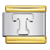 Fashion Gold Cover Silver Concave English Letter Bracelet Titanium Steel Non Dripping Oil DIY Italian Module Bracelet Wholesale