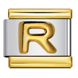 Gold Package Silver Convex Letter Italian Module Bracelet Stainless Steel DIY Elastic Splicing Strap Chain Wholesale