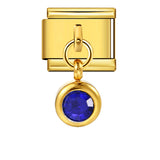 Colorful Birthstone Gold and Silver Base Circular Pendant, Italian Module Bracelet, Titanium Steel Hook, Fashionable and Versatile Bracelet