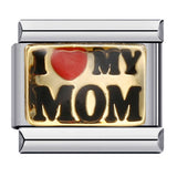 New Warm Mother's Day Series Bracelet Titanium Steel Gold Plated Welding Pattern DIY Italian Module Bracelet