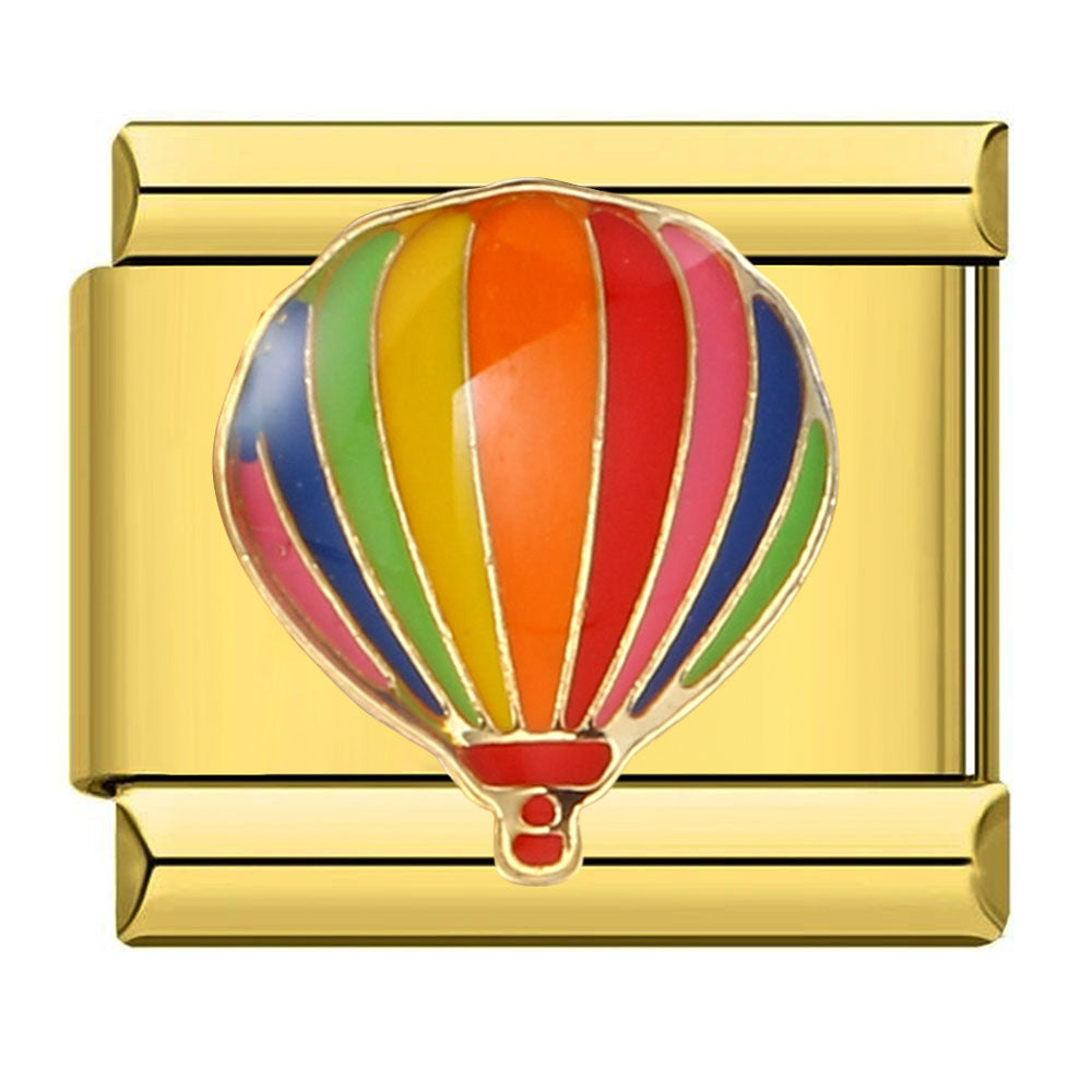 Rainbow Element Stainless Steel Italian Module Bracelet Welding Drip Oil Pattern DIY Bracelet Italian Charm