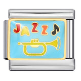 Music Hobby Series Stainless Steel Italian Module Bracelet Titanium Steel Welded Pattern DIY Bangle Wholesale