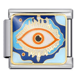 Italian Module Bracelet Devil's Eye Titanium Steel Welding Drip Oil Pattern DIY Elastic Splicing Personalized Strap Chain