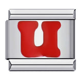 New Titanium Steel Red English Letter DIY Italian Module Bracelet Italian Charm Bracelet